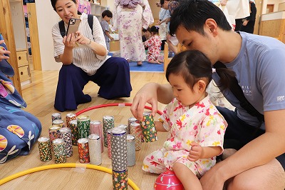 今年の夏祭りは親子で参加出来る形態に戻ってとても賑やかで楽しいお祭りになりました♪